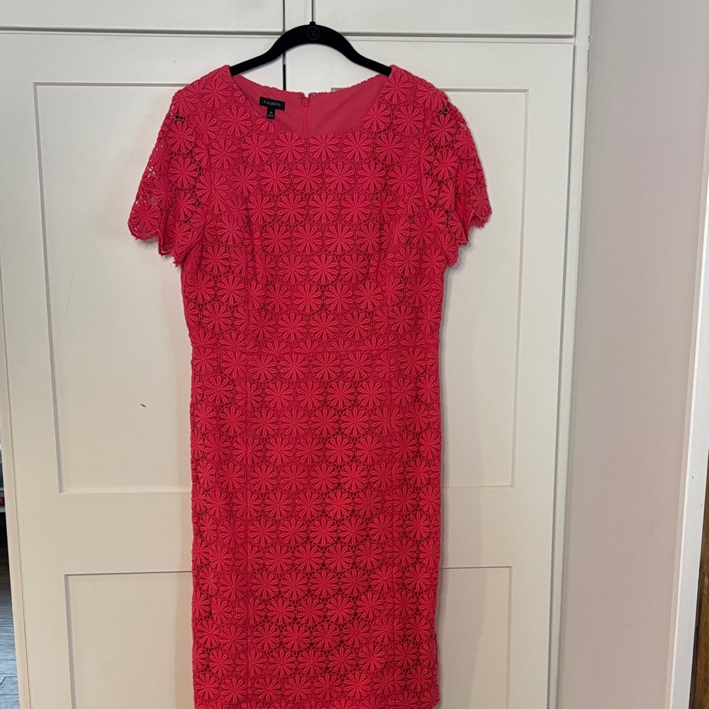 Talbots Vibrant Pink Floral Midi Dress-NWT perfect for spring
